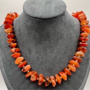 Vintage graduated carnelian necklace
